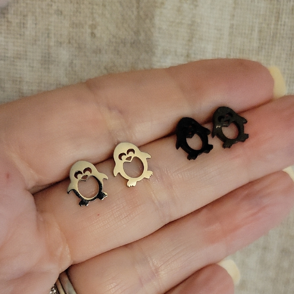 PENGUIN STUD EARRINGS, Choice Of Color